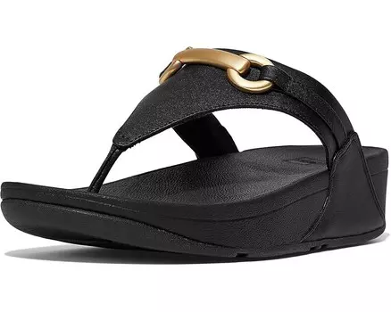 Сандалии FitFlop Lulu Chunky-Snaffle Leather Toe-Post Sandals, черный
