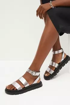 Сандалии Forever Comfort на толстой подошве с ремешком на пятке Next, серый