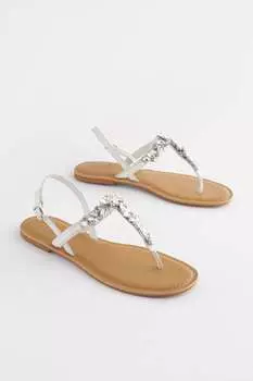Сандалии Forever Comfort с кристаллами Next, серебряный