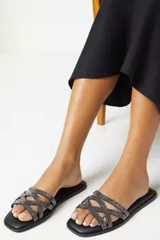 Сандалии Frances с украшением широкого кроя Dorothy Perkins, черный