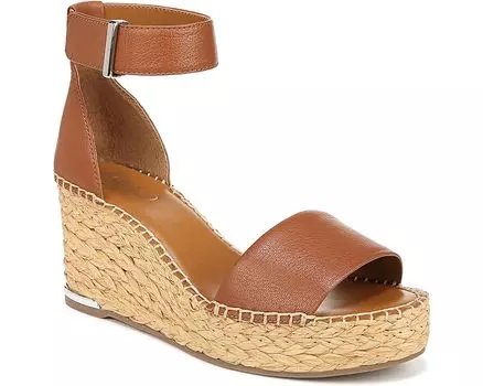 Сандалии Franco Sarto Clemens Raffia Espadrille Wedge Heel, цвет Cognac Brown Leather