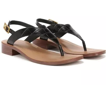 Сандалии Franco Sarto Iris Ankle Strap Thong, цвет Black Croc Print Leather