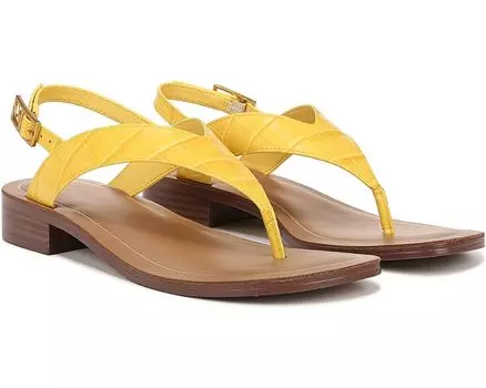 Сандалии Franco Sarto Iris Ankle Strap Thong, цвет Yellow Croc Print Leather