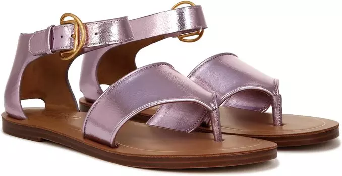 Сандалии Franco Sarto Ruth Ankle Strap Thong Flat Sandals, цвет Light Pink Metallic