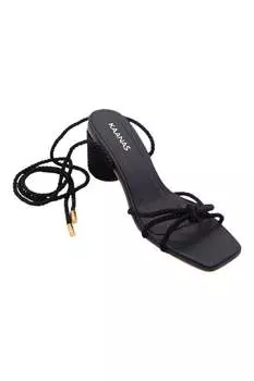Сандалии Frida Knotted Heel черного цвета KAANAS