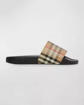 Сандалии Furley в винтажную клетку без шлепанца Burberry