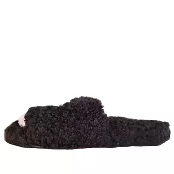 Сандалии furry slides 'black' Balenciaga, черный