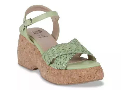 Сандалии GC Shoes Lucy Wedge, темно-зеленые