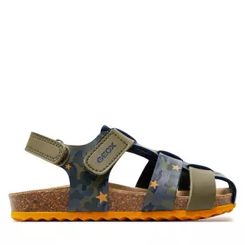 Сандалии Geox B Sandal Chalki Boy B452QA 00454 C3375 S Sage/Ochreyellow, зеленый