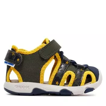 Сандалии Geox B Sandal Multy Boy B450FB 014CE C0629 M Military/Ochreyellow, хаки/желтый