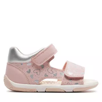 Сандалии Geox B Sandal Tapuz Girl B450YA 054AJ C8237 Lt Rose/Silver, розовый