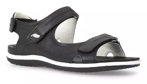 Сандалии Geox "D SANDAL VEGA", летняя обувь, сандалии, туфли на липучке, с кожаной стелькой, цвет Schwarz-Kombiniert