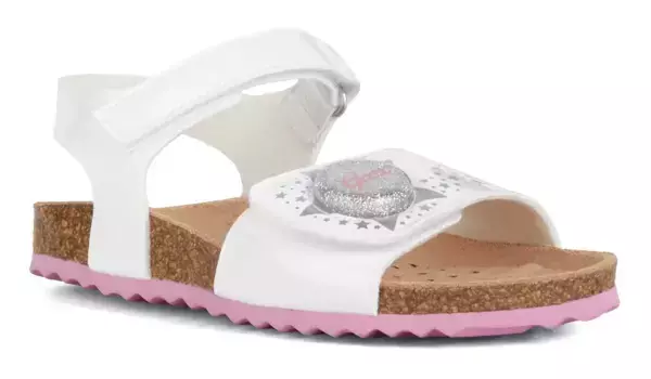 Сандалии Geox "Flashing Shoes J ADRIEL GIRL", с блестящим пузырьком, серебристый