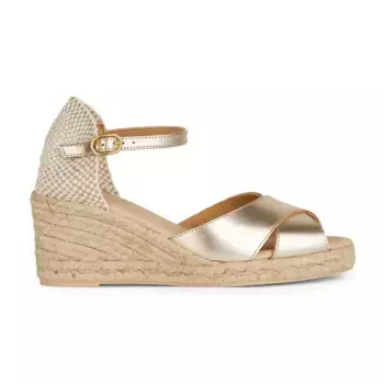 Сандалии Geox Gelsa esparto wedge, золотой