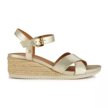 Сандалии Geox Ischia Corda esparto wedge, золотой