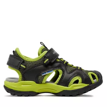 Сандалии Geox J Borealis Boy J450RC 014BU C0802 S Black/Lime, черный