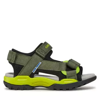 Сандалии Geox J Borealis Boy J450RE 01411 C0914 M Military/Lime, хаки
