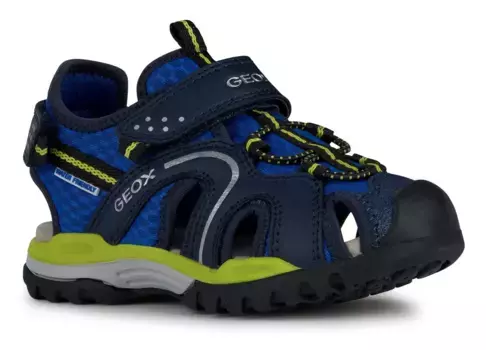 Сандалии Geox "J BOREALIS BOY", летняя обувь, обувь на липучке, сандалии, с защищенным носком, цвет Blau-Lime
