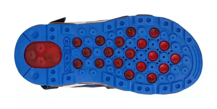 Сандалии Geox "J SANDAL ANDROID BOY", летняя обувь, обувь на липучке, сандалии, с функцией крутого мигания, красный