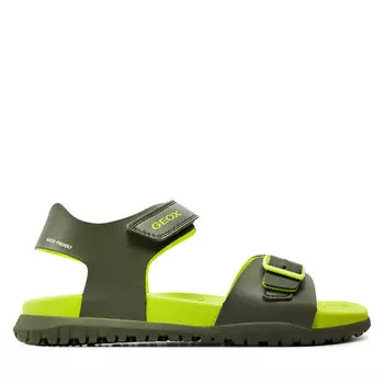 Сандалии Geox J Sandal Fusbetto Bo J35HMA 000BC C0914 D Military/Lime, хаки