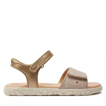 Сандалии Geox J Sandal Haiti Girl J028ZA 007NF C0208 D Platinum/Beige, золото
