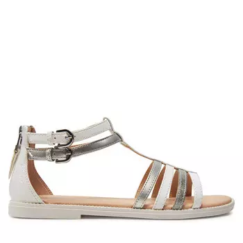 Сандалии Geox J Sandal Karly Girl J7235D 054AJ C1Z1N D White/Lt Silver, серебристый/белый