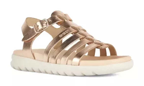 Сандалии Geox "J SANDAL SOLEIMA GIR", летняя обувь, сандалии с ремешками, сандалии, с застежкой-пряжкой, цвет Metallicfarben