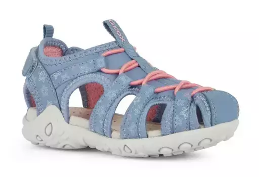 Сандалии Geox "J SANDAL WHINBERRY G", летняя обувь, обувь для купания, слипоны с застежкой-липучкой, коралловый