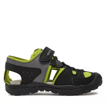 Сандалии Geox J Vaniett Boy J455XA 015CE C0802 M Black/Lime, черный