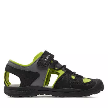 Сандалии Geox J Vaniett Boy J455XA 015CE C0802 S Black/Lime, черный