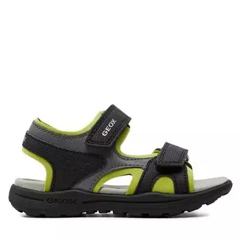Сандалии Geox J Vaniett Boy J455XC 015CE C0802 M Black/Lime, черный