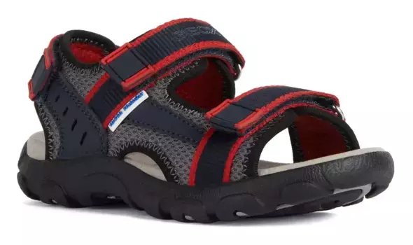 Сандалии Geox "JR SANDAL STRADA", летняя обувь, обувь на липучке, сандалии, с застежкой на пятке на липучке, красный
