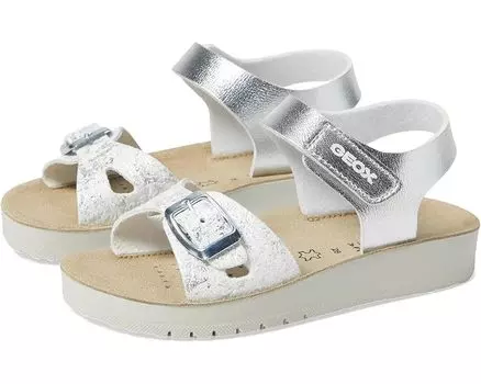 Сандалии Geox Kids Sandal Costarei 9, цвет Silver/White