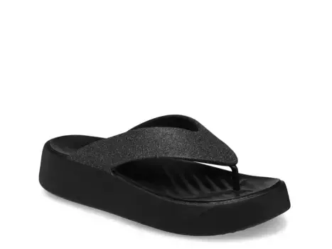 Сандалии Getaway Glitter Platform Sandal Crocs, черный