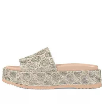 Сандалии gg lame slide sandal 'silver' Gucci, серебряный