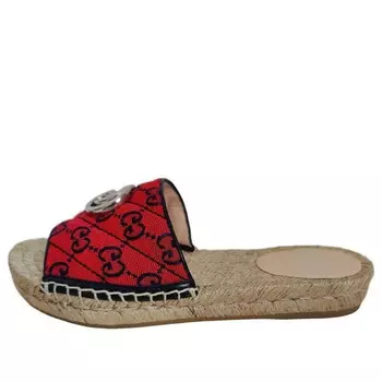 Сандалии gg matelass canvas espadrille sandal 'red' Gucci, красный