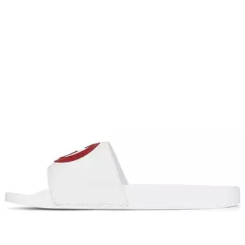 Сандалии gg pattern leather slipper white Gucci, белый