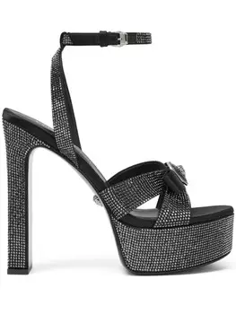 Сандалии Gianni Ribbon 140 мм Versace, черный