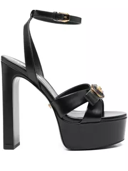 Сандалии Gianni Ribbon 140 мм Versace, черный