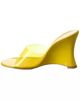 Сандалии Gianvito Rossi Futura 95 на танкетке из винила и лака, желтый