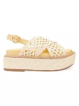 Сандалии Gili из плетеной кожи 50 мм на платформе Ulla Johnson, желтый
