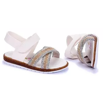 Сандалии Girl Baby b 2687-91 KKO KDS, белый-серебристый