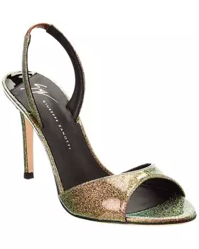 Сандалии Giuseppe Zanotti Lilibeth 90 из винила с открытой пяткой, золотой