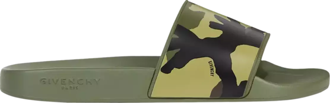 Сандалии Givenchy Slide Green Camo, зеленый