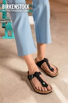 Сандалии Gizeh из плетеной промасленной кожи Birkenstock, черный