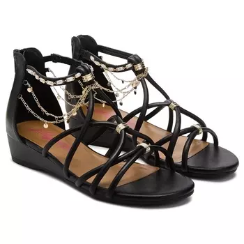 Сандалии-гладиаторы Neryss Jellypop, black/gold