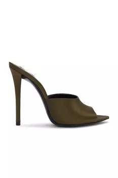 Сандалии Goldie с мюлями Saint Laurent, цвет Deep Kaki