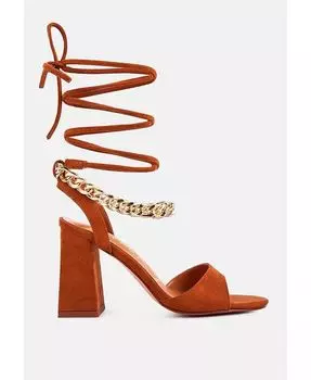 Сандалии Gone Gurl с металлической цепочкой и шнуровкой London Rag, коричневый