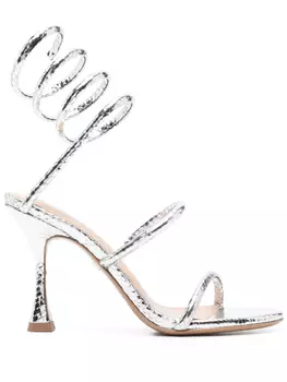 Сандалии Грета 105 мм Lola Cruz, серебряный