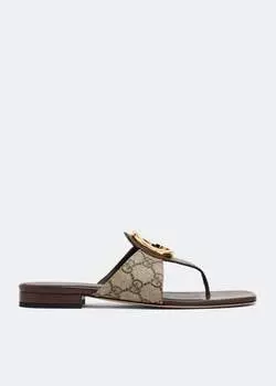 Сандалии GUCCI Blondie thong sandals, коричневый
